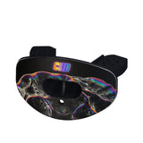 CHD Liquid Metal design mouthguard — angled view