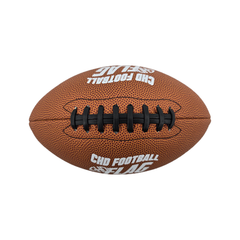 CHD size 7 women's flag football with brown PU cover, shown at relative size