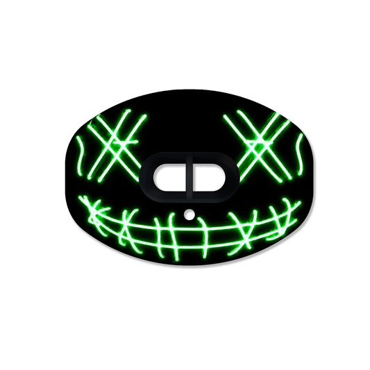 CHD Funny Face - Green mouthguard — front view