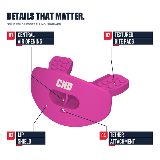 CHD AIR 2.0 pink football mouthguard structure detail