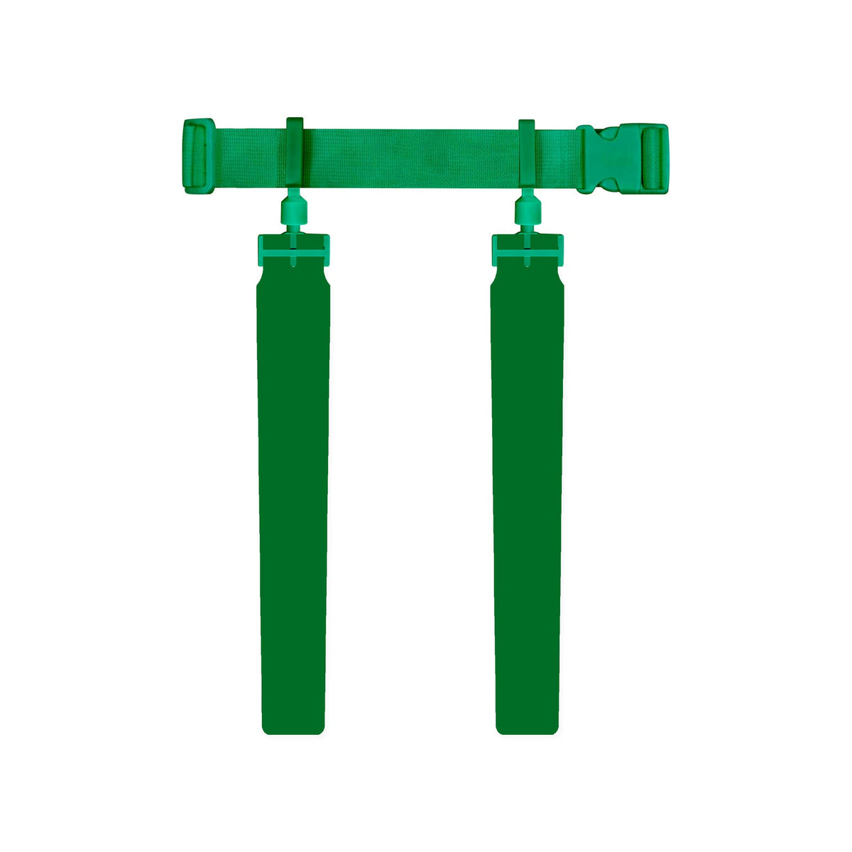 CHD green youth solid flag belt set on white background, normalized height