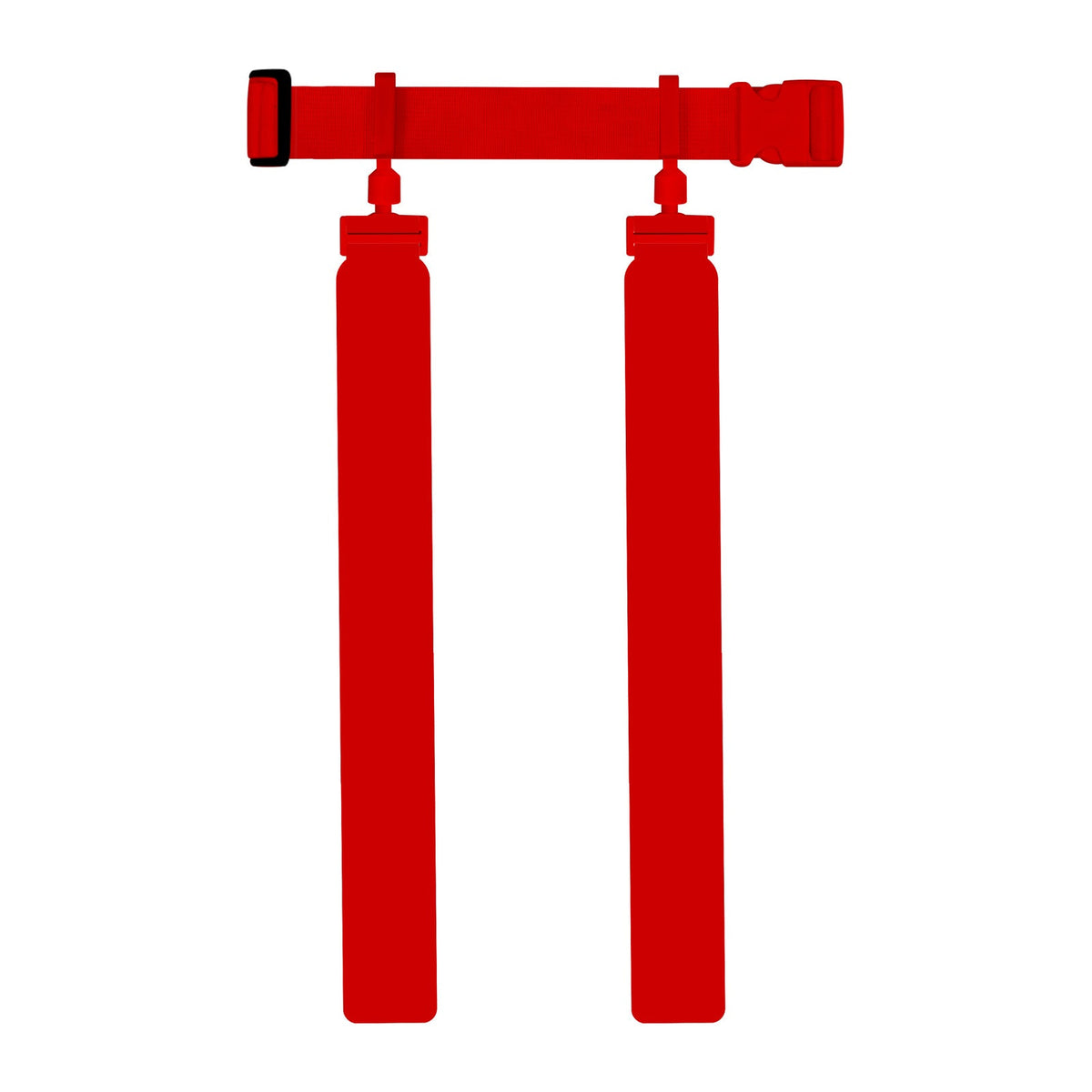 CHD red adult solid flag belt set on white background, normalized height