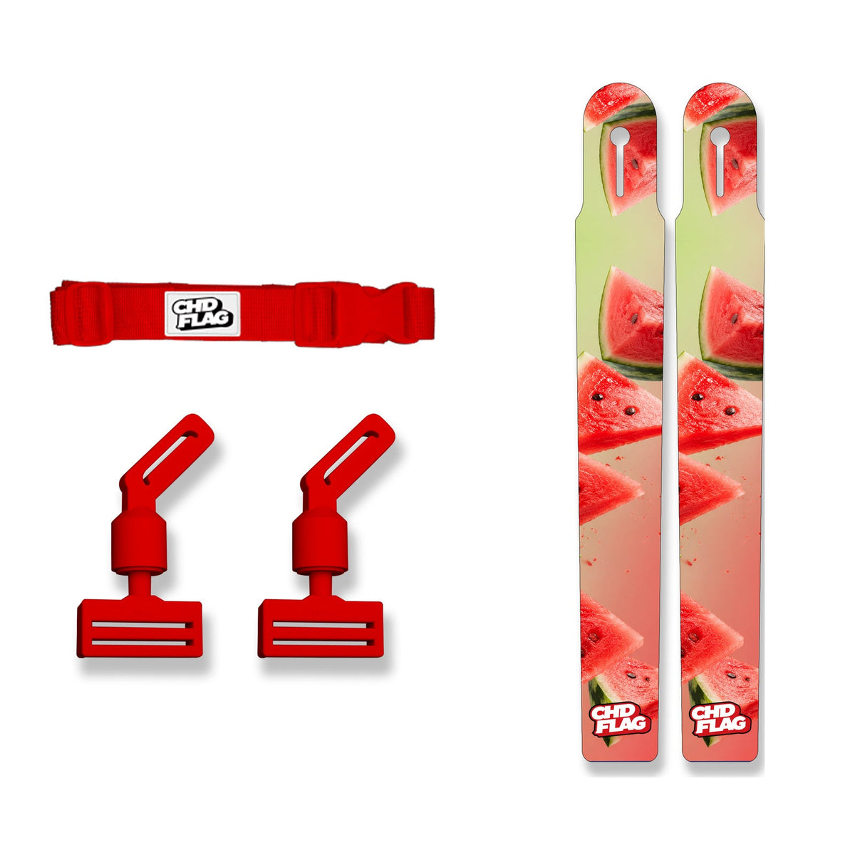 CHD Watermelon Party Youth design flag belt set on a clean square white background