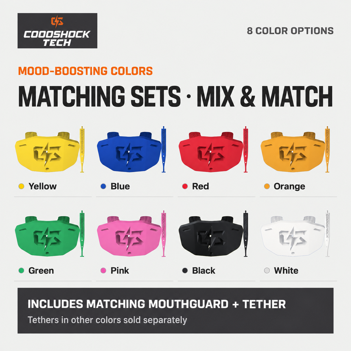CST Flag Football Mouthguard with Tether – Adult & Youth, Multiple Colors
