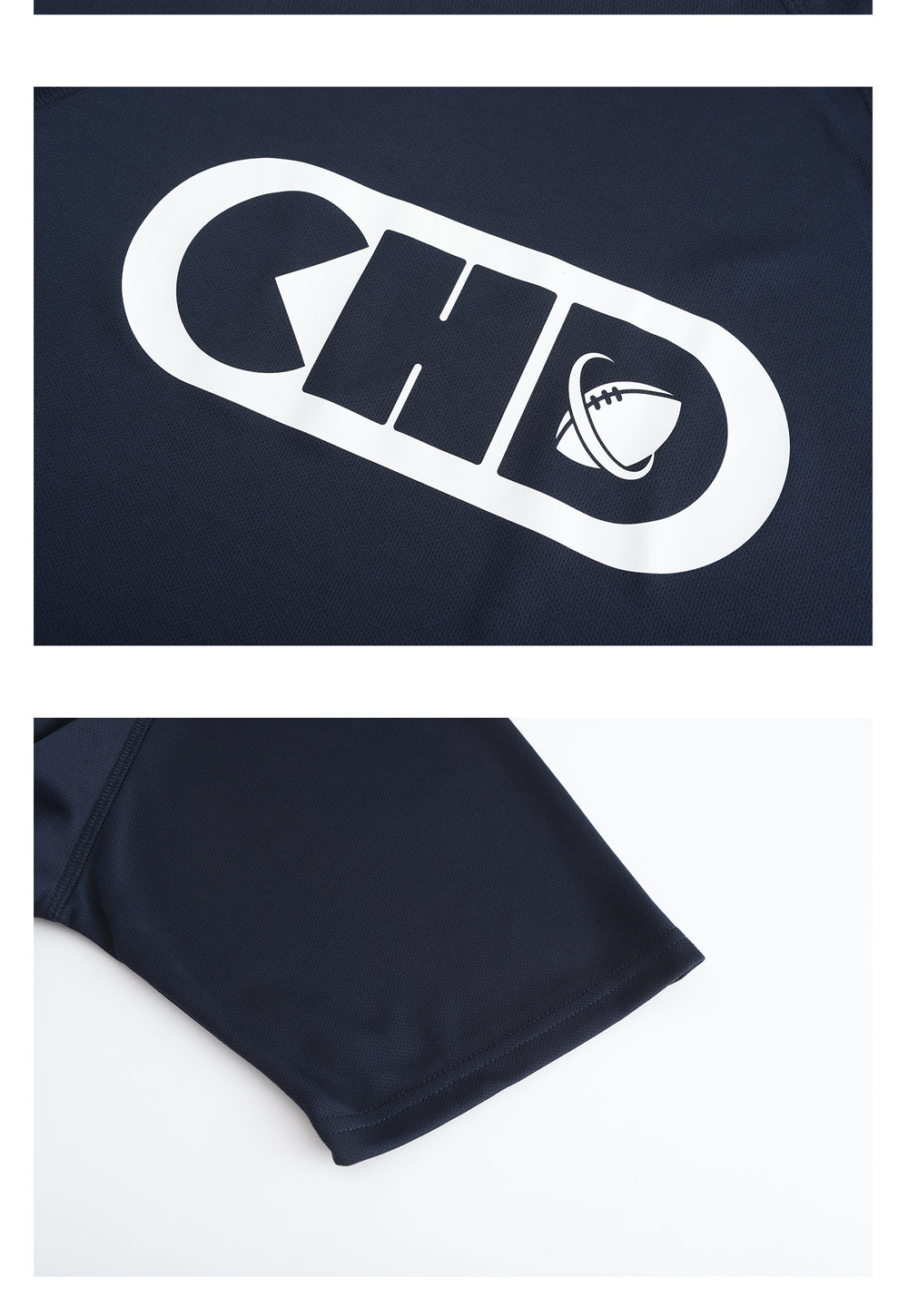 CHD football quick drying short sleeved T-shirt in navy blue