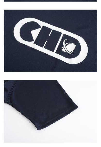 CHD football quick drying short sleeved T-shirt in navy blue – product photo 3 of 4