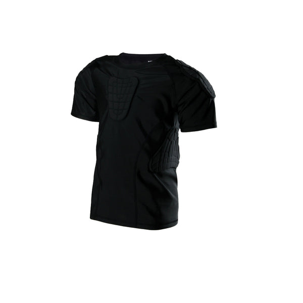 Football wearing youth crash suit short sleeved black