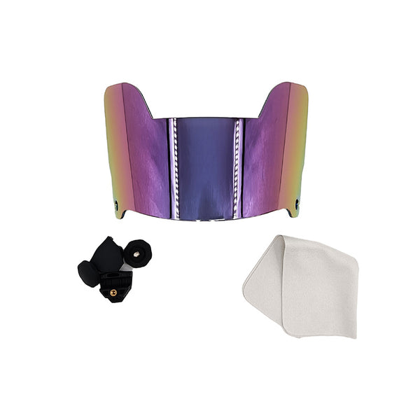Football visor-Suitable for adults and teenagers,professional football protective gear-Electroplating multicolored blue