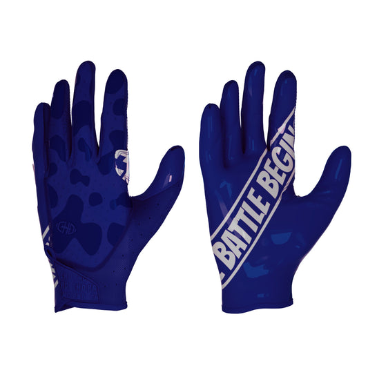 CHD G1 Navy blue receiver gloves - back and palm views