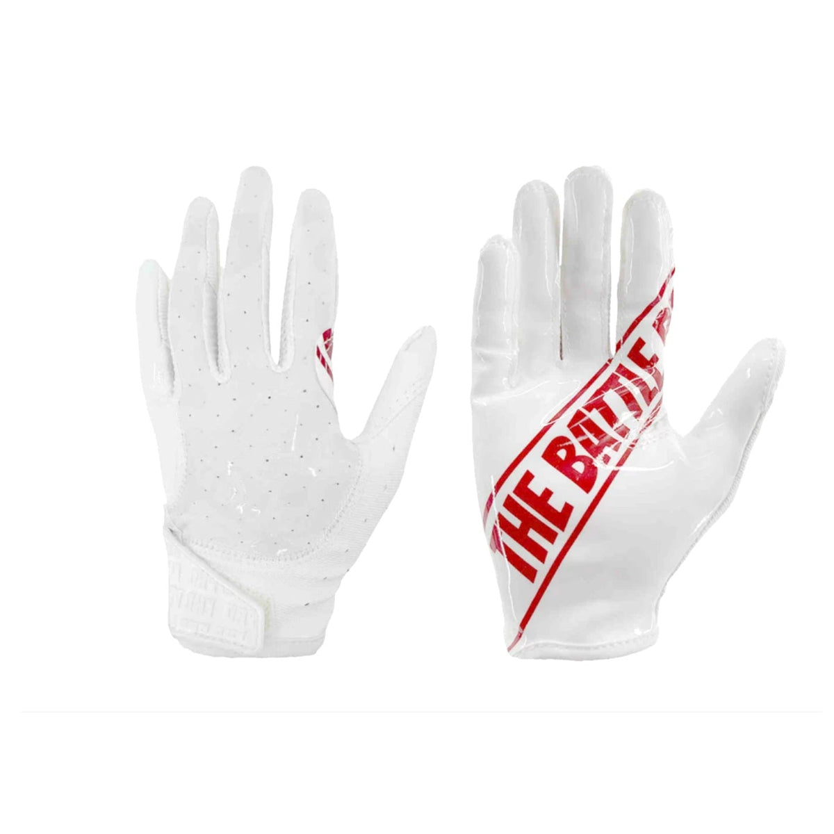 CHD G1 White receiver gloves - photographed back and palm details
