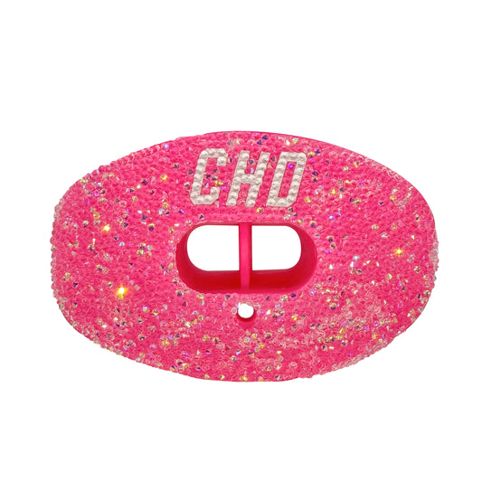 CHD Diamond Pink on Pink mouthguard — front view