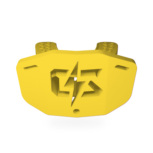 CST Yellow mouthguard front view on white background