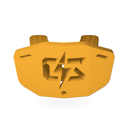 CST Orange mouthguard front view on white background