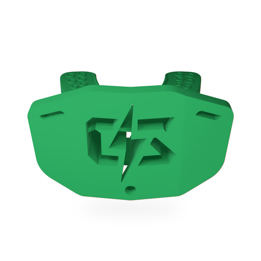 CST Green mouthguard front view on white background