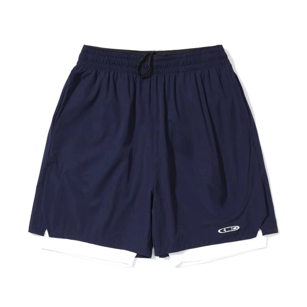 CHD fake two piece sports quick drying shorts,Navy