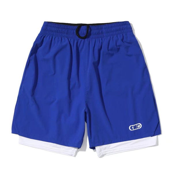 CHD fake two piece sports quick drying shorts blue