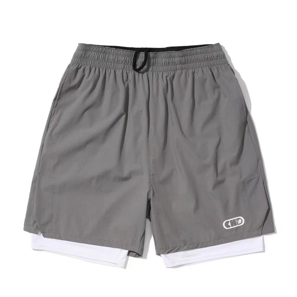 CHD fake two piece sports quick drying shorts Grey