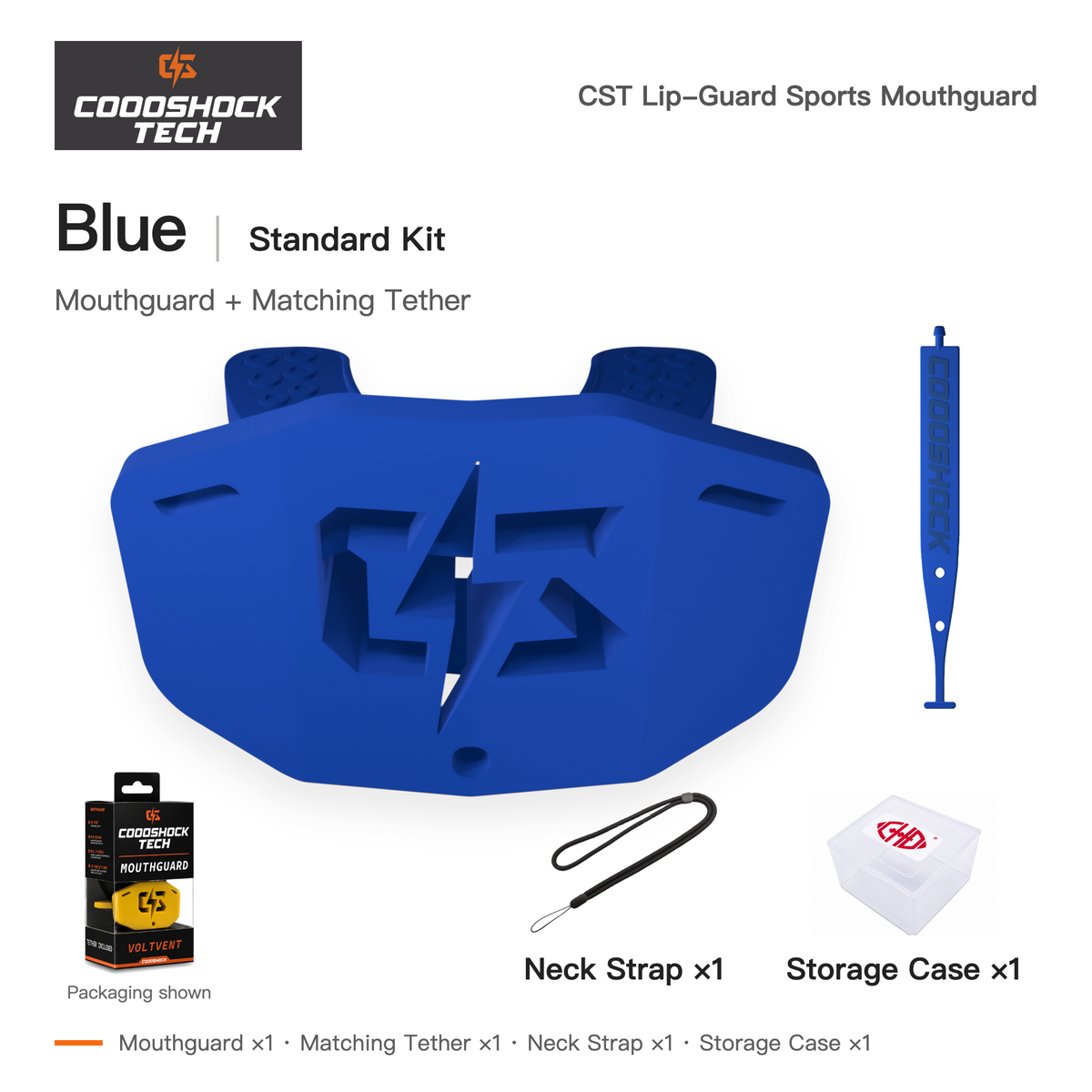 CST Blue mouthguard standard kit contents