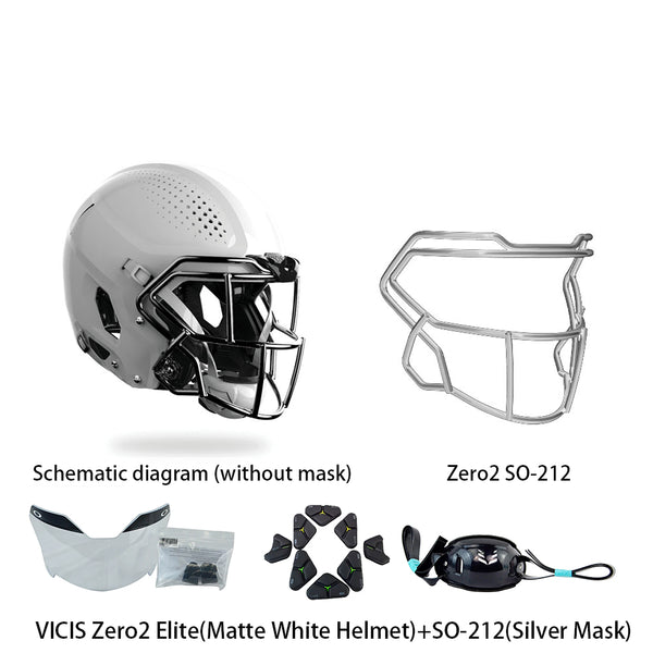 Zero2 Elite Tech Position Matte White Helmet Silver Face Size LSO212 V22