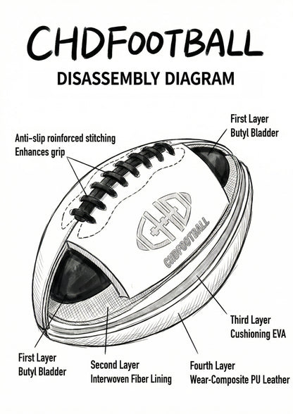 CHD Women's Flag Football Ball – Size 7, Brown PU (Girls & Youth) – product photo 6 of 8