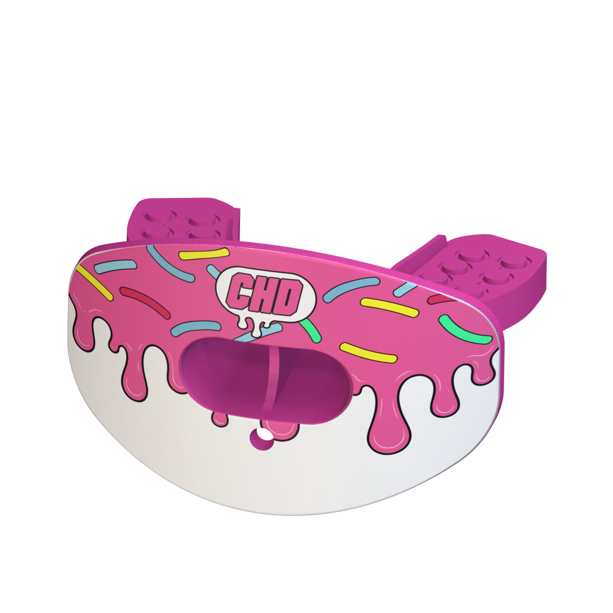 CHD Candy Roam - Pink design mouthguard — angled view
