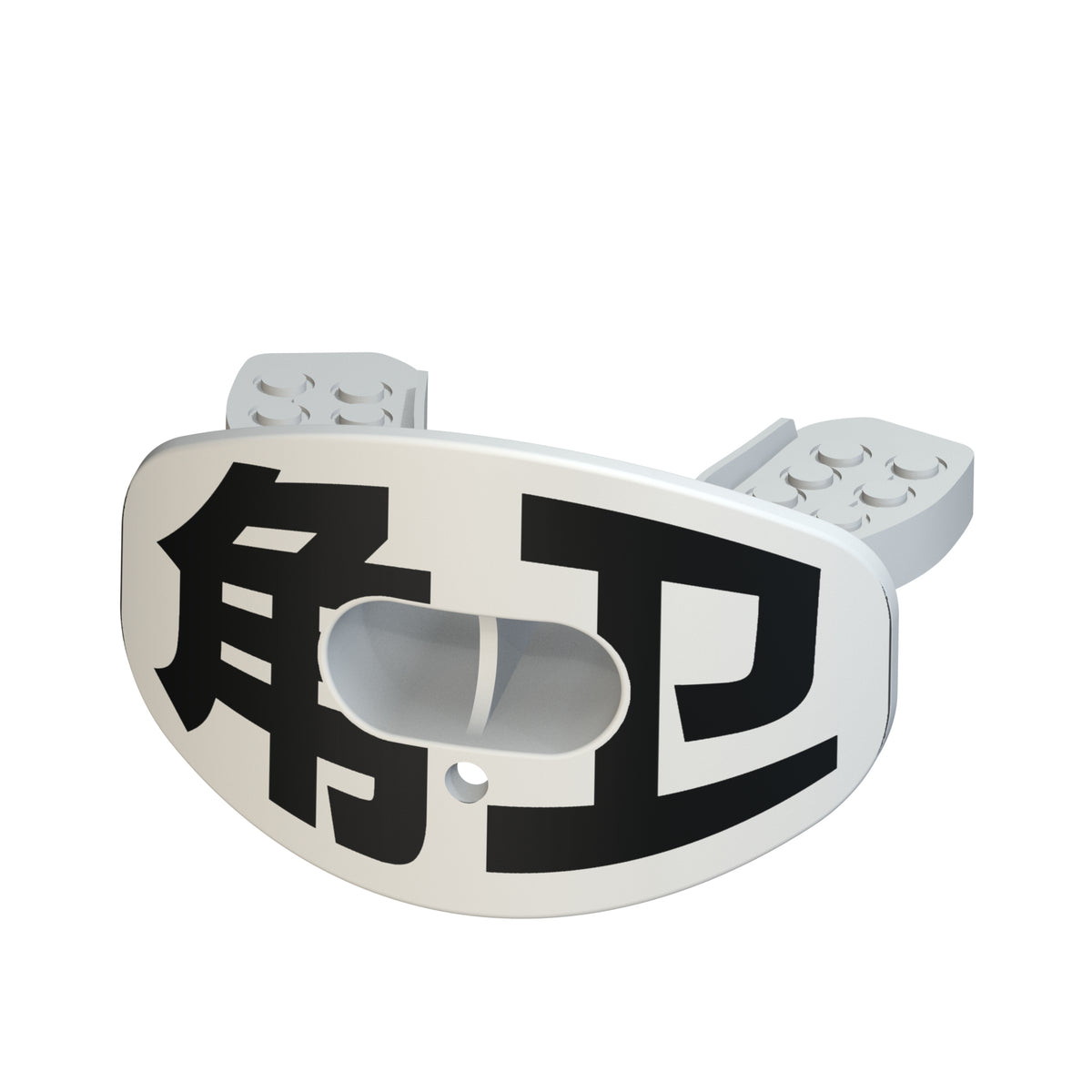 CHD Cornerback - White design mouthguard — angled view
