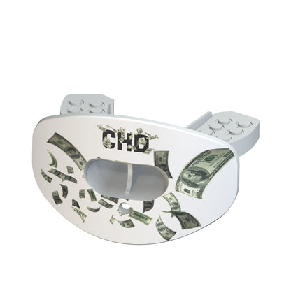 CHD Dollar Street - White design mouthguard — angled view