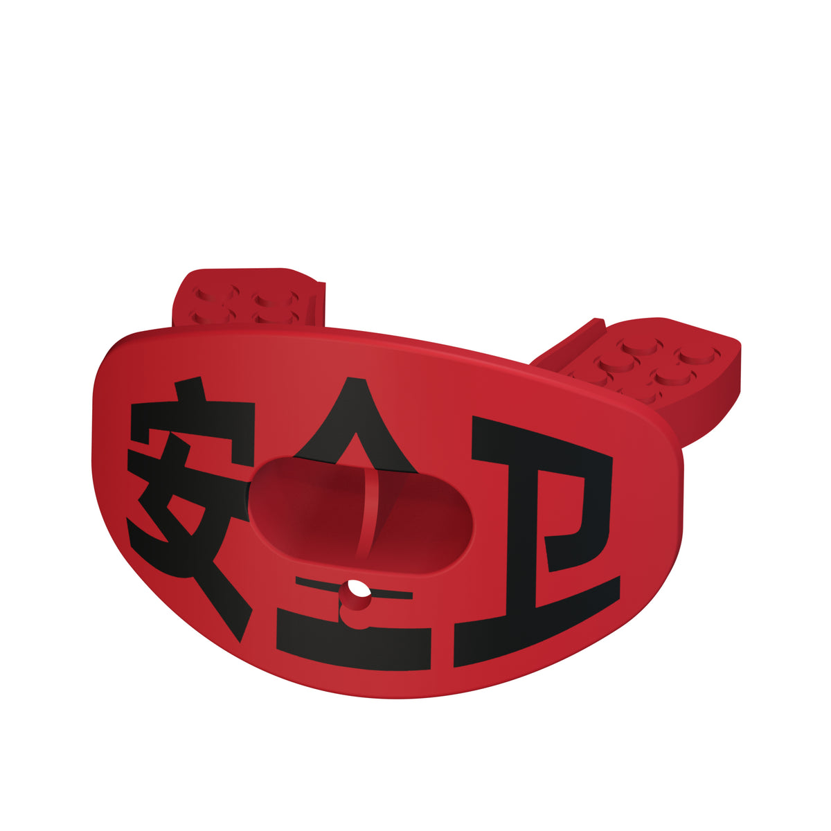 CHD Safety - Red design mouthguard — angled view