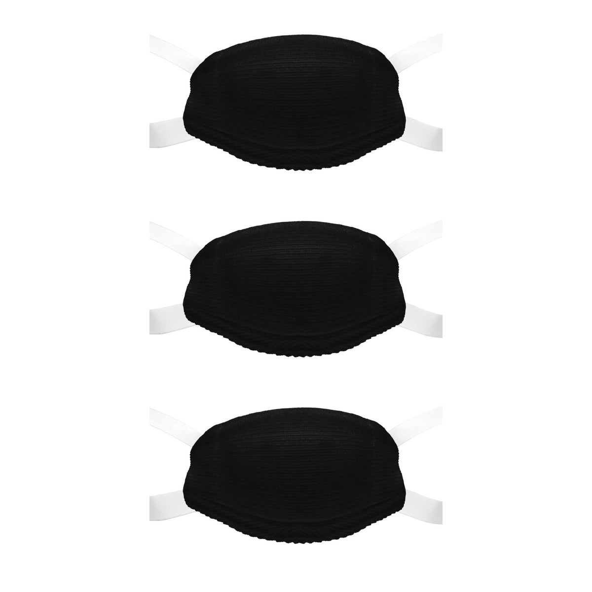 CHD black chin cup sleeve 3-pack; sleeves shown fitted, chin cups not included