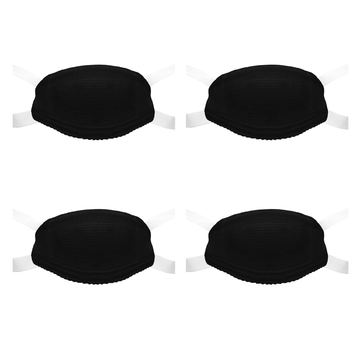 CHD black chin cup sleeve 4-pack; sleeves shown fitted, chin cups not included