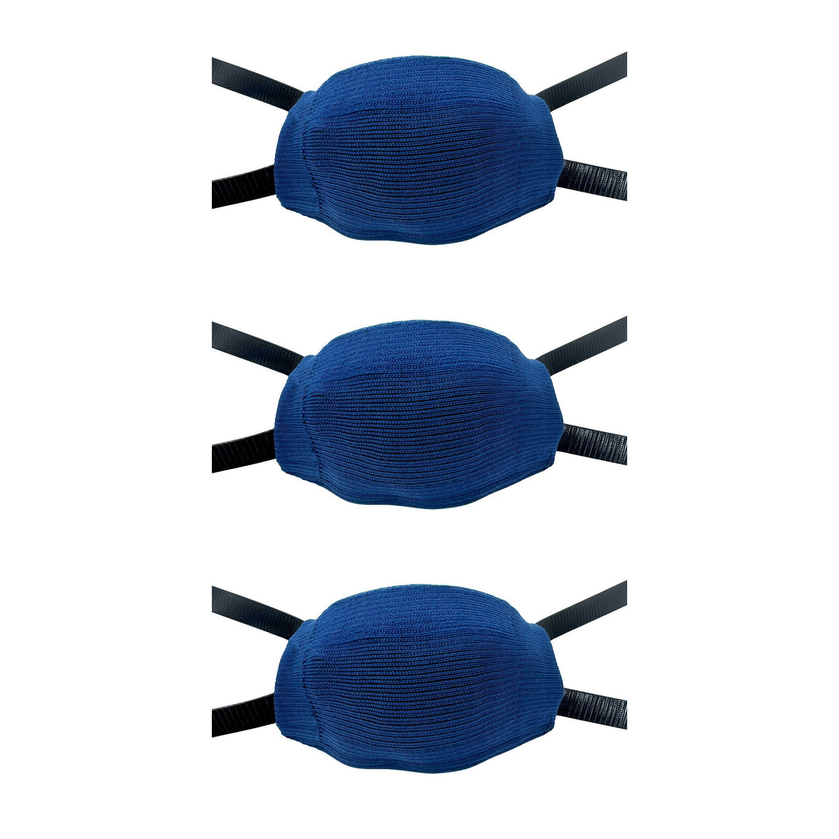 CHD blue chin cup sleeve 3-pack; sleeves shown fitted, chin cups not included