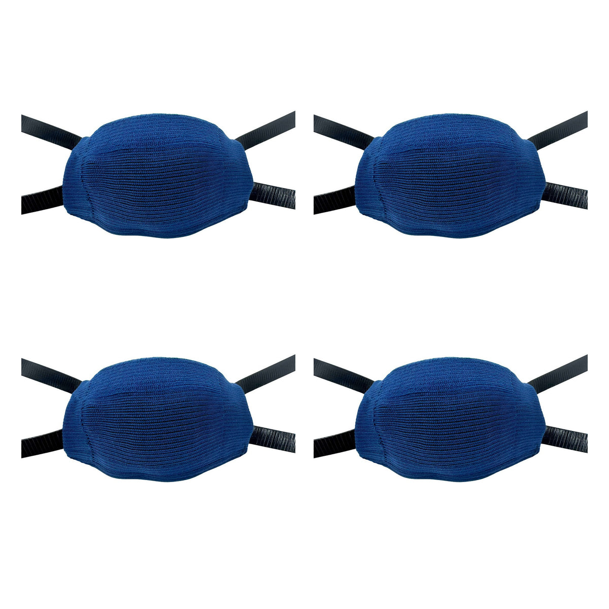 CHD blue chin cup sleeve 4-pack; sleeves shown fitted, chin cups not included
