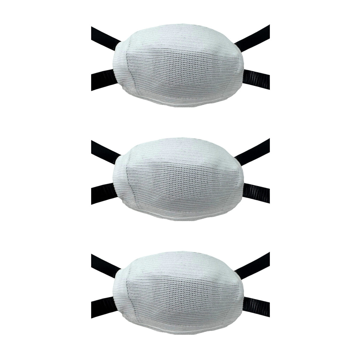 CHD white chin cup sleeve 3-pack; sleeves shown fitted, chin cups not included