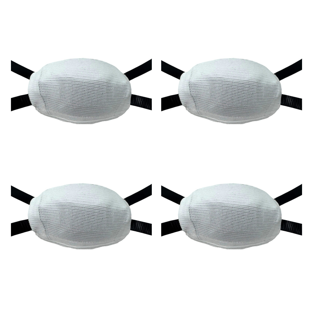 CHD white chin cup sleeve 4-pack; sleeves shown fitted, chin cups not included