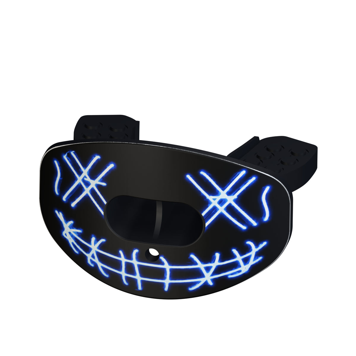 CHD funny face blue mouthguard angled view