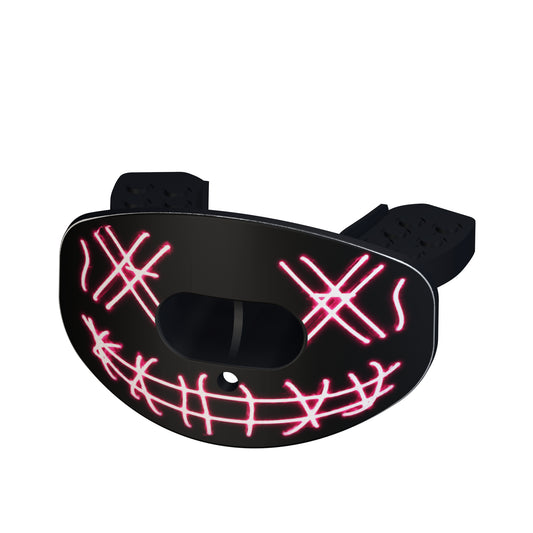 CHD funny face red mouthguard angled view