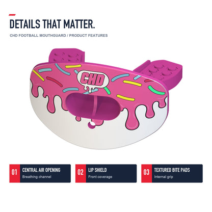 CHD Candy Roam - Pink Design Football Mouthguard — angled structure details