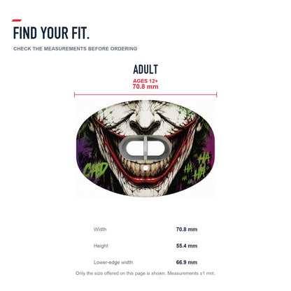 CHD Clown Design Football Mouthguard — size and fit guide