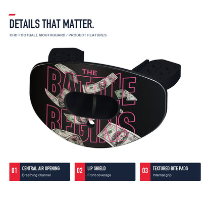 CHD Dollar Street - Black Design Football Mouthguard — angled structure details