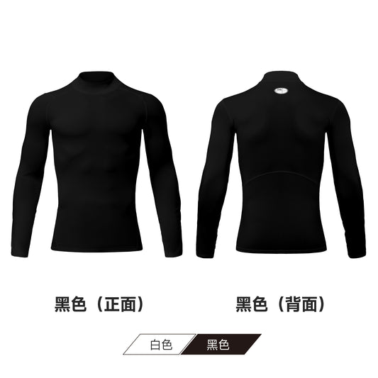 CHD GUARDIAN mock neck long sleeve top in black, front and back