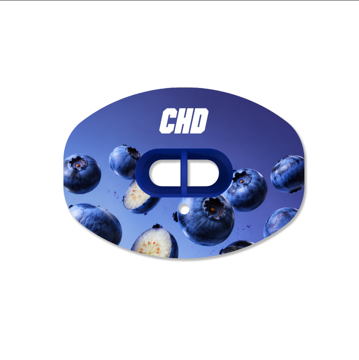 CHD Blueberry Party mouthguard — front view