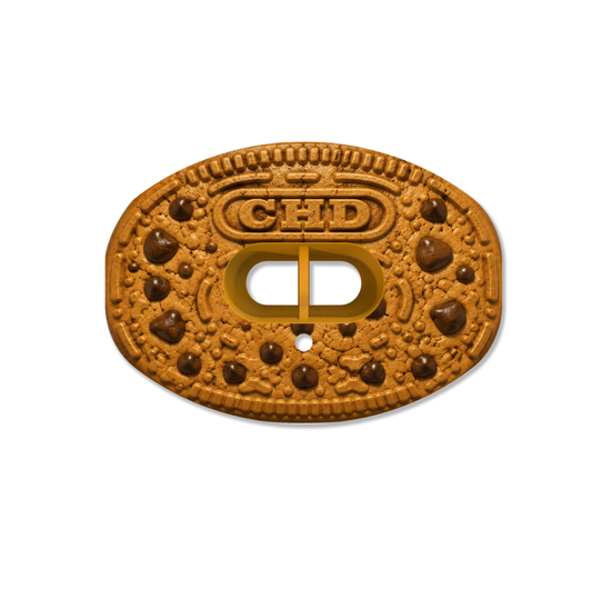 CHD Chocolate Chip Cookie mouthguard — front view