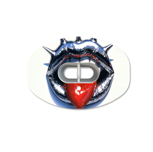 CHD Punk Red Tongue mouthguard — front view