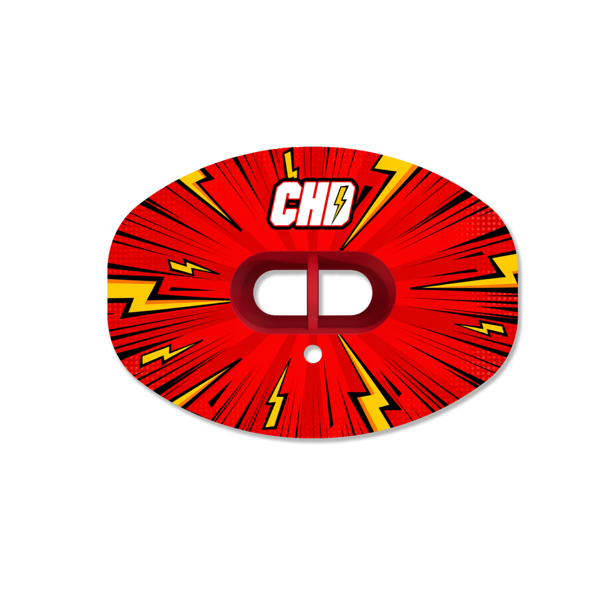 CHD Red Lightning mouthguard — front view
