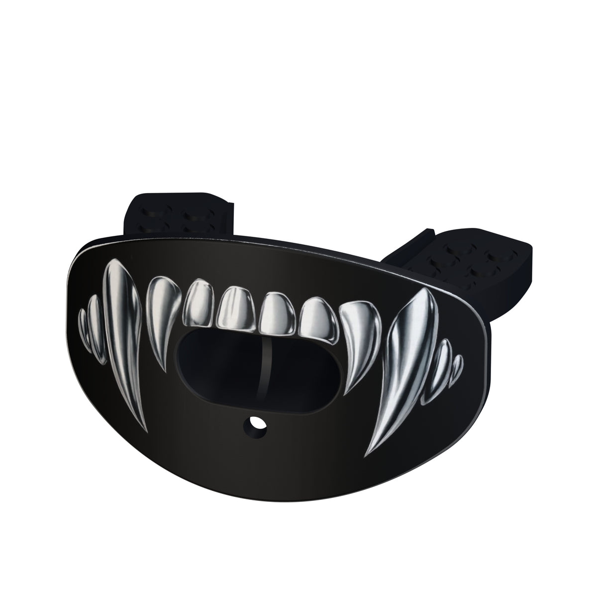 CHD Silver Fangs mouthguard — angled view