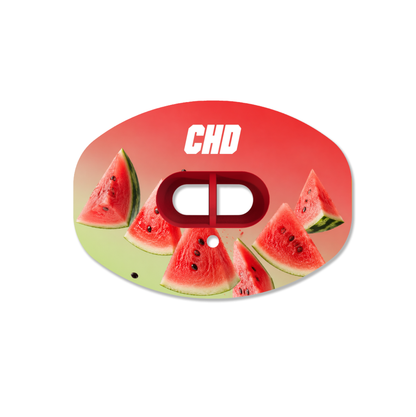 CHD Watermelon Party mouthguard — front view