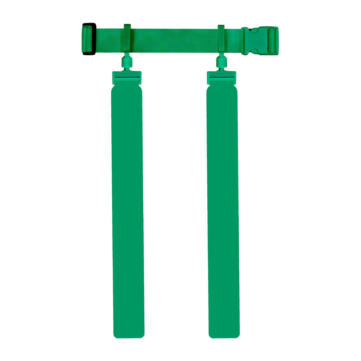 CHD green adult solid flag belt set on white background, normalized height