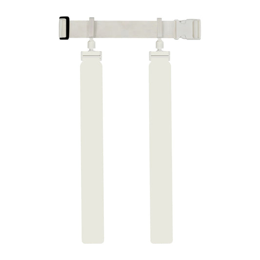 CHD white adult solid flag belt set on white background, normalized height