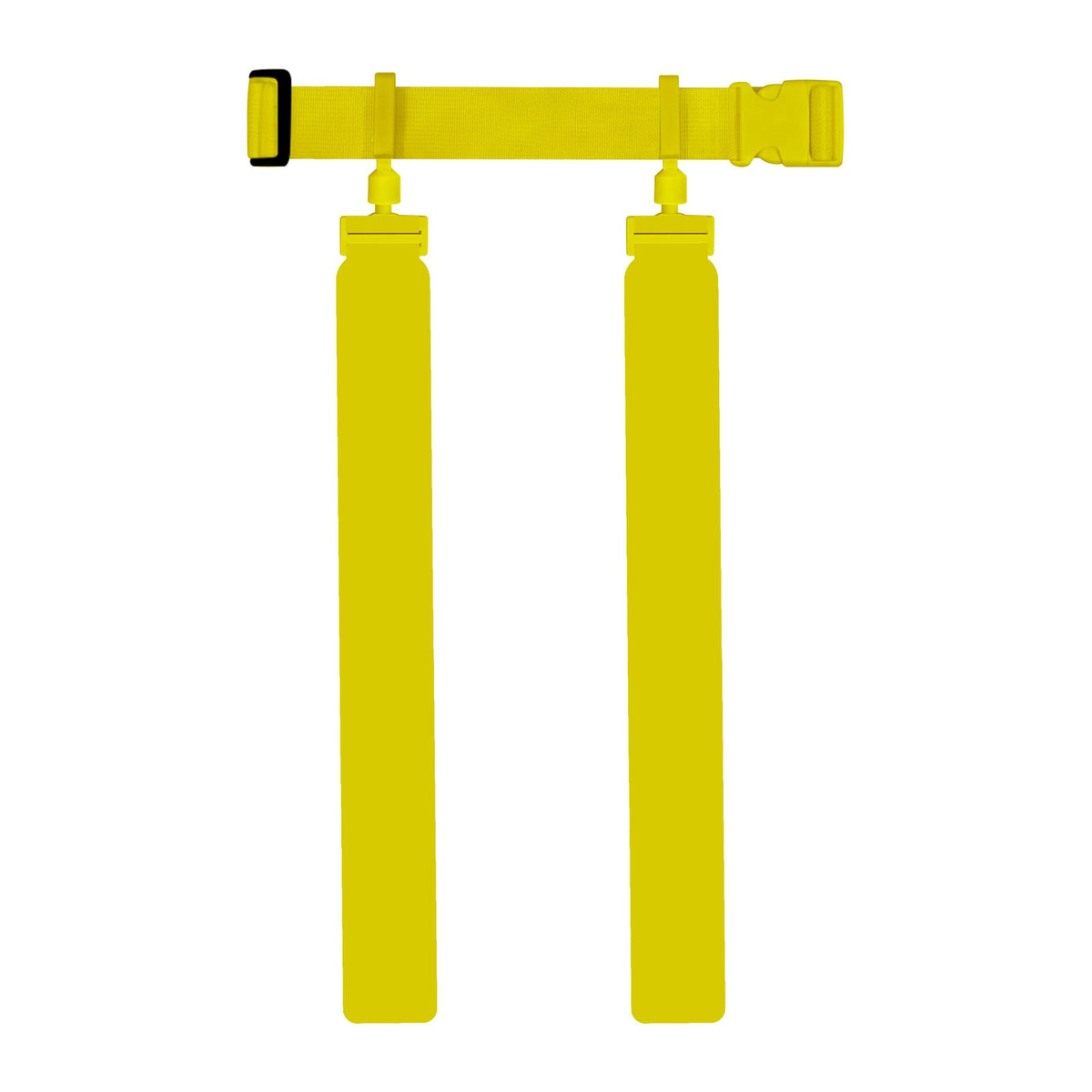 CHD yellow adult solid flag belt set on white background, normalized height