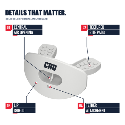 CHD AIR 2.0 white football mouthguard structure detail